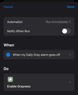 A trigger that sets off the script daily based on a 7am alarm