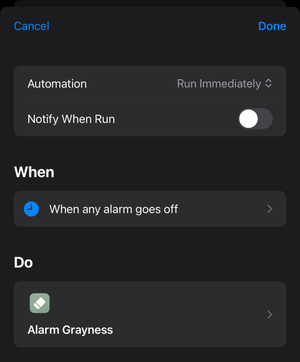 The script that sets off a script any time an alarm goes off, so I can check it’s one of the Temp Gray alarms above