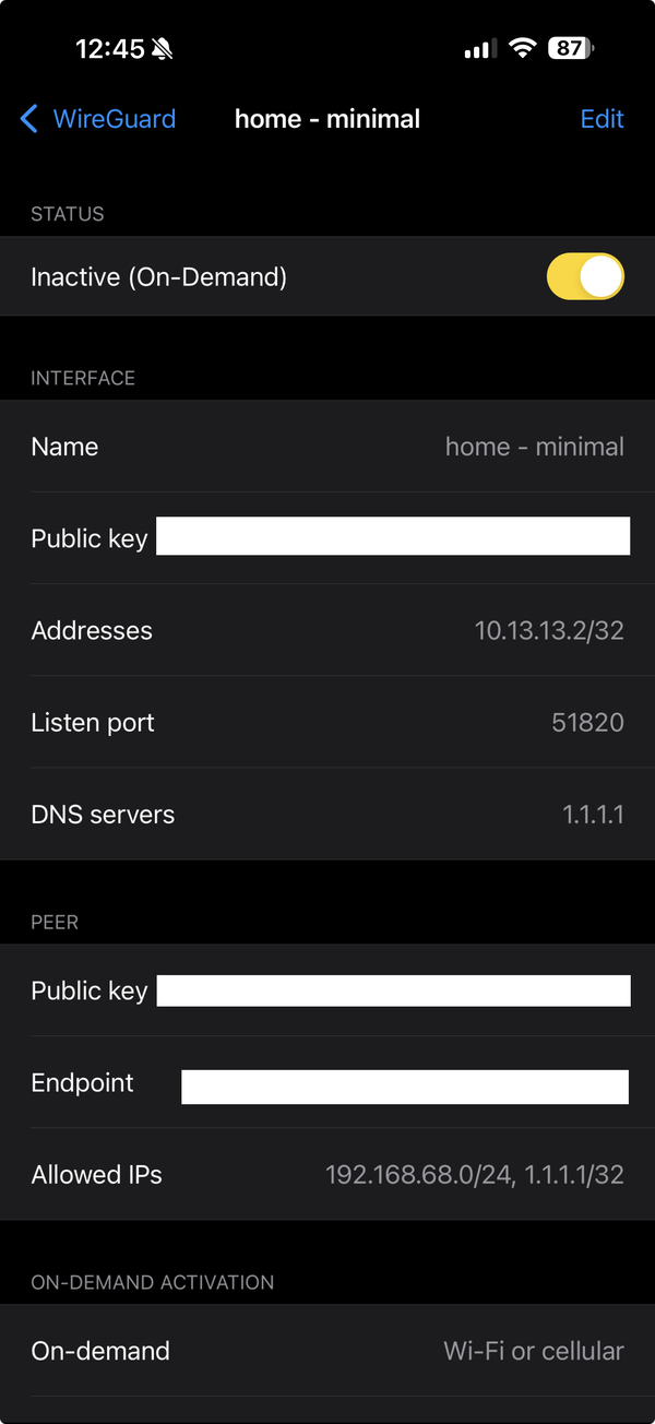 My on-demand wireguard setup