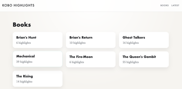 The main page of the server