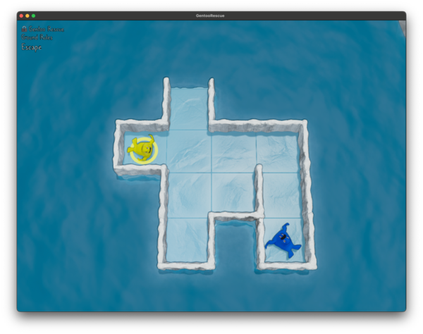 A screenshot showing the first level with seals