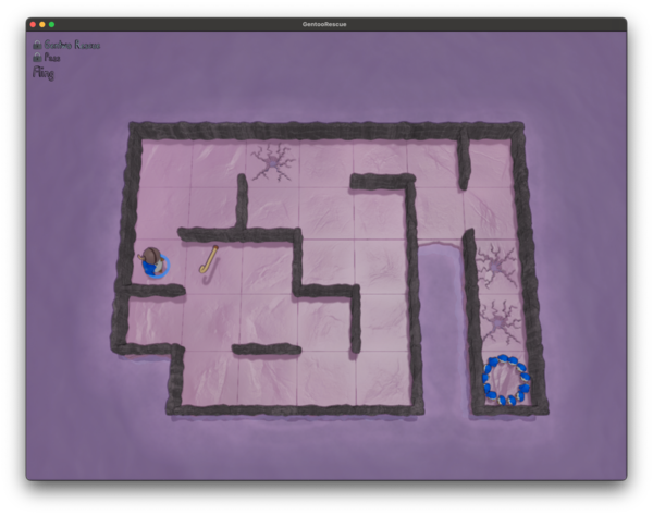 A map with a required throw distance of two