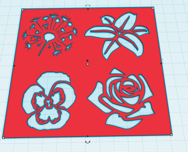 The Tinkercad layers grouped for better display