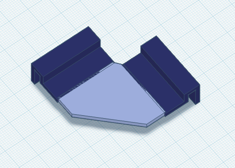 The view in tinkercad making a corner